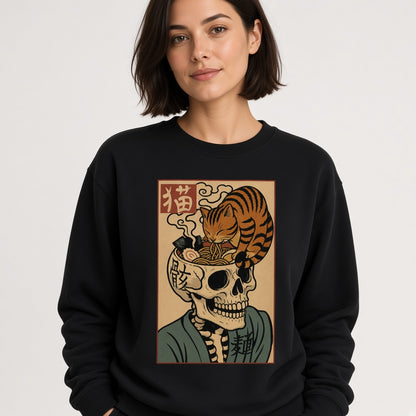 Cat Ramen Skull Sweatshirt