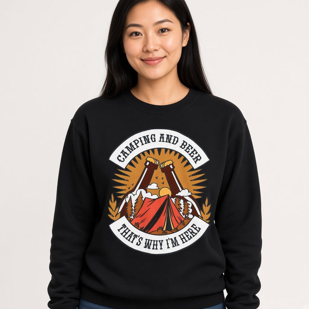 Camping and beer drinks Sweatshirt, Funny Unisex sweatshirt