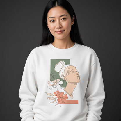 Girl's face sweatshirt, funny sweatshirt, graphic shirts, unisex tshirt, printed sweatshirt