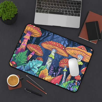 Forest mushrooms Desk Mat, Psychedelic gaming mouse mat, XXL deskpad mouse pad