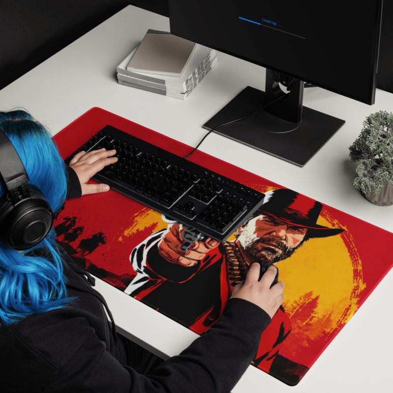 Red Dead Redemption Desk Mat, deskmat xl, Gaming keyboard matt, mousepad large, XXL extended deskpad mouse pad, large gaming mousepad - Bolt Print