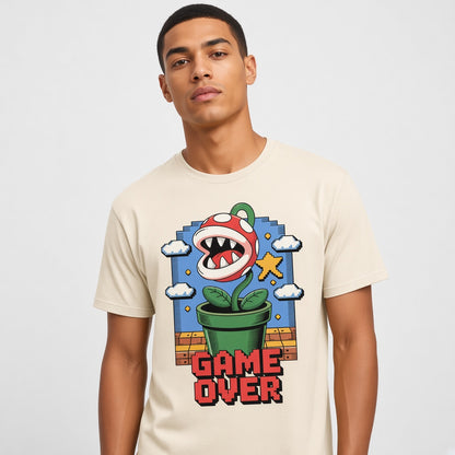 Game Over Funny Retro Pixel Plant T-Shirt