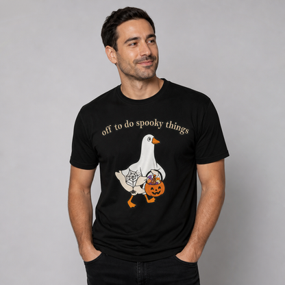 Off to Do Spooky Things Goose T-Shirt, Funny Halloween