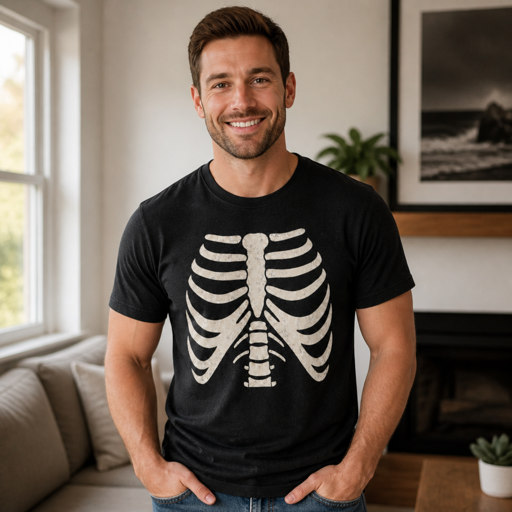 Skeleton Ribcage Scary Halloween Horror Bones T-Shirt