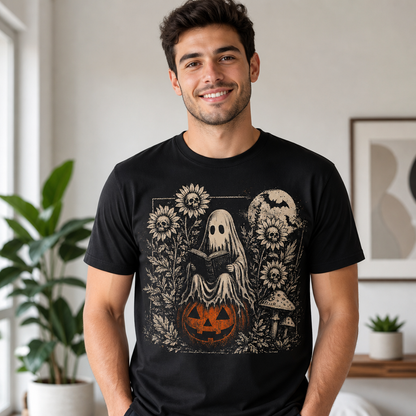 Reading Ghost Spooky Book Lover T-Shirt