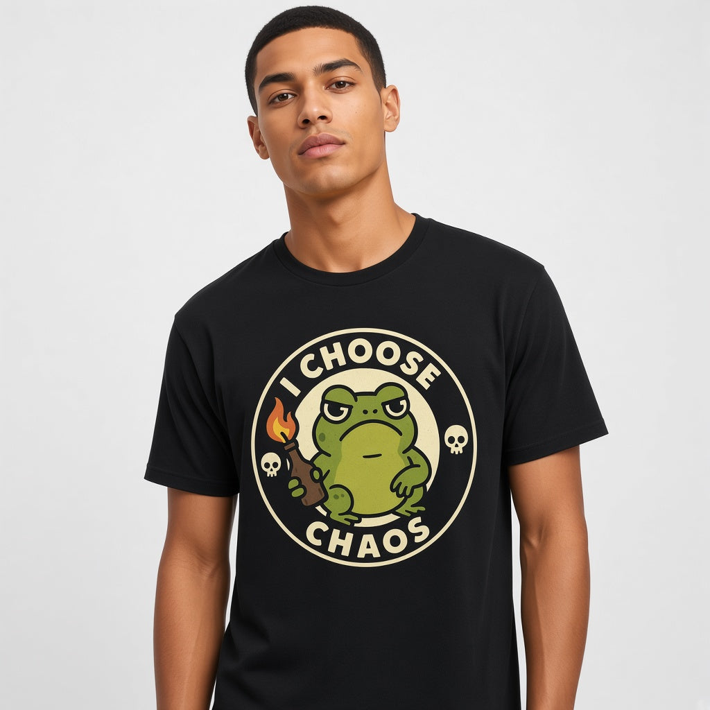 I Choose Chaos Funny Frog T-Shirt