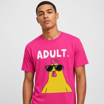 Adult Chicken in Sunglasses Funny T-Shirt