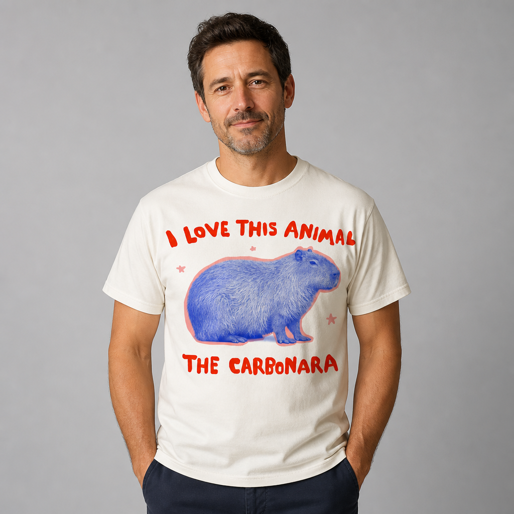 I Love This Animal The Carbonara Capybara Meme Funny T-Shirt