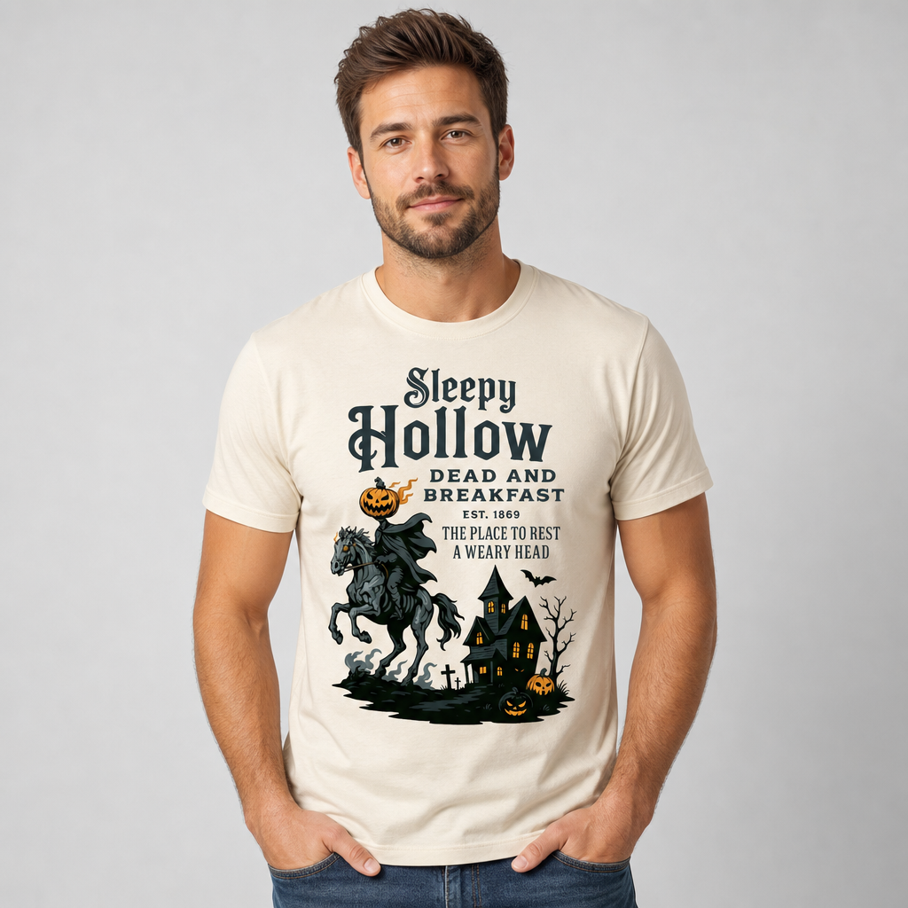 Sleepy Hollow Halloween Dead and Breakfast Headless Horseman T-Shirt