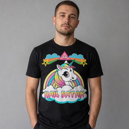 Hail Satan Rainbow Unicorn T-Shirt