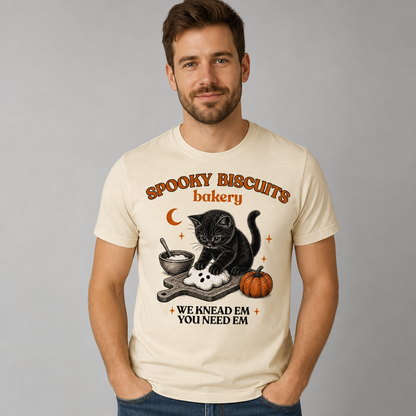 Kitty Biscuits Spooky Biscuits Halloween Bakery Cat T-Shirt