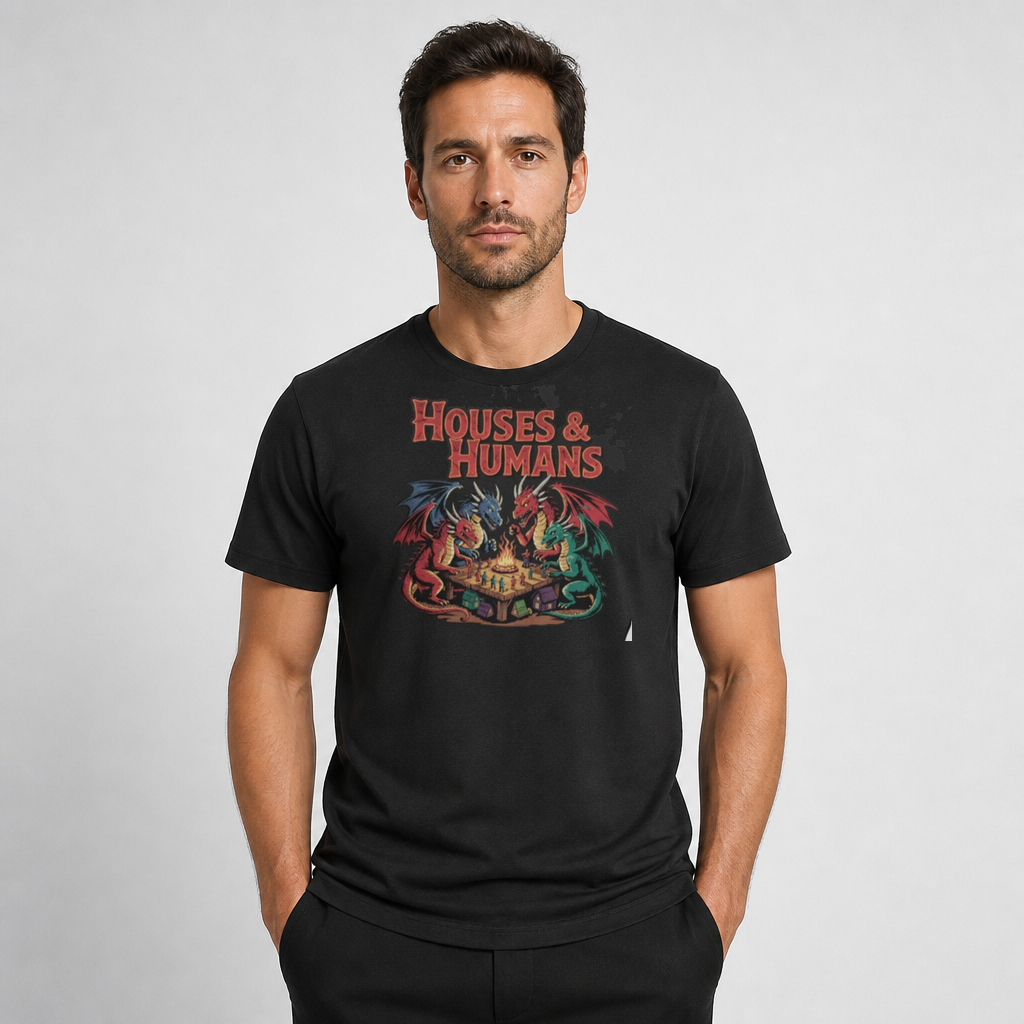 Houses and Humans D&D Gift T-Shirt Dungeons and Dragons