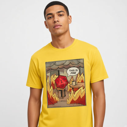 This Is Fine Funny D&D D20 T-Shirt