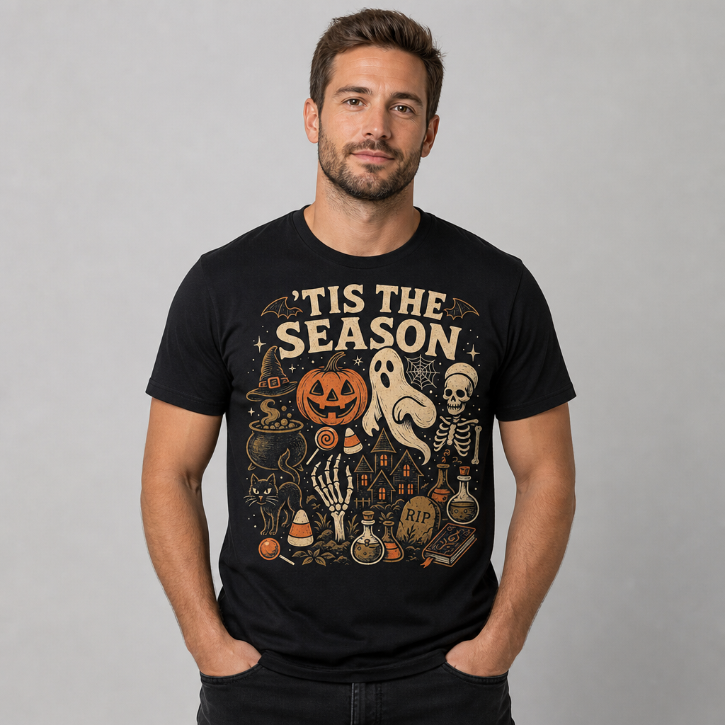 Tis the Season Halloween Vintage Spooky Collage T-Shirt
