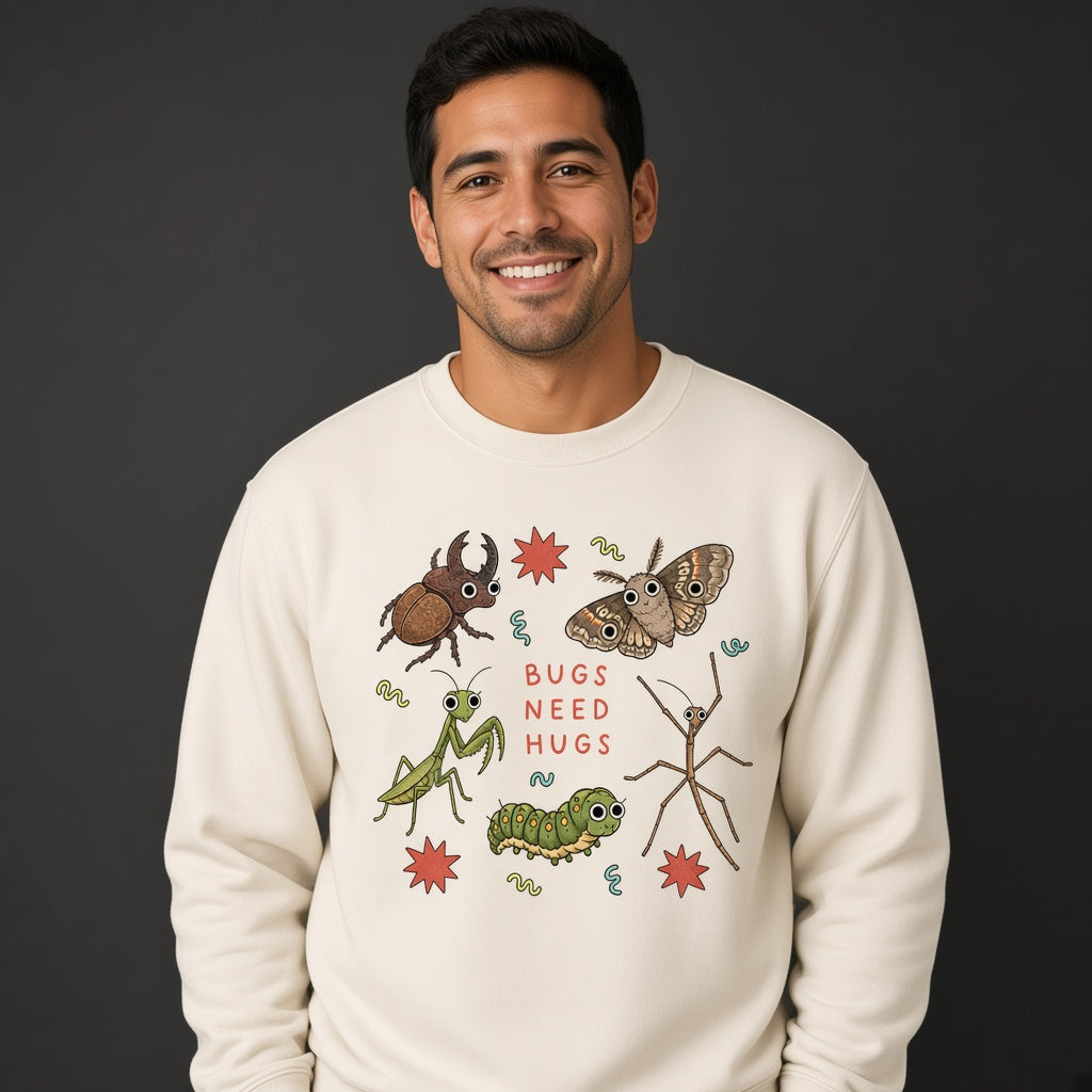 Cute Sweatshirt With Insect Friends Bugs Need Hugs Funny Sweatshirt