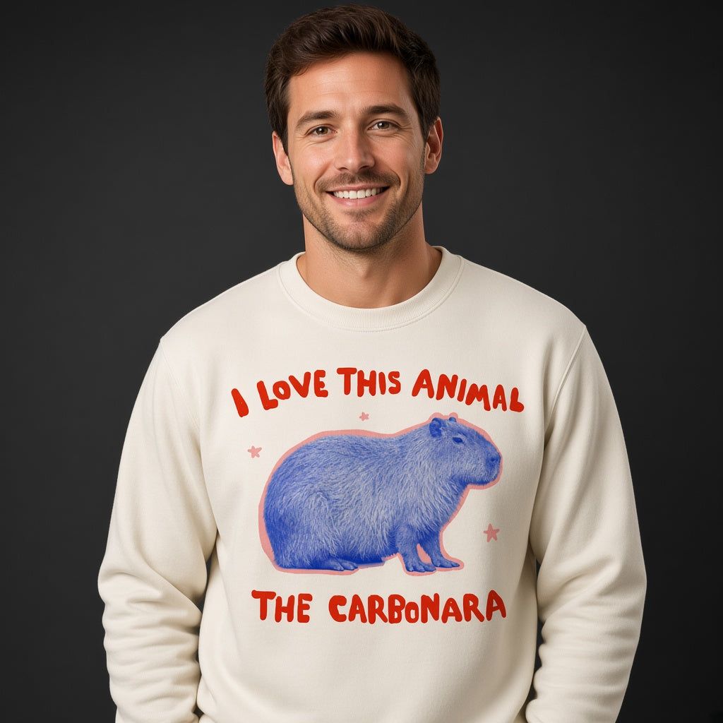 I Love This Animal The Carbonara Capybara Meme Funny Sweatshirt