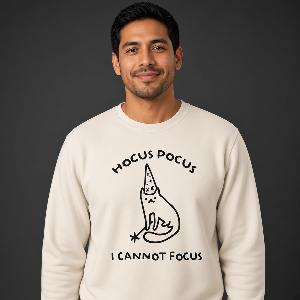 Hocus Pocus I Cannot Focus Funny Cat Sweatshirt