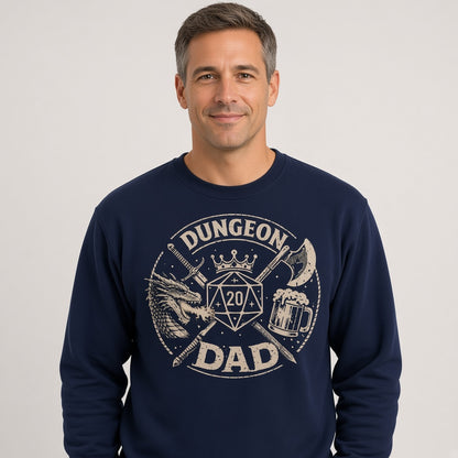 Dungeon Dad Funny D&D D20 Sweatshirt