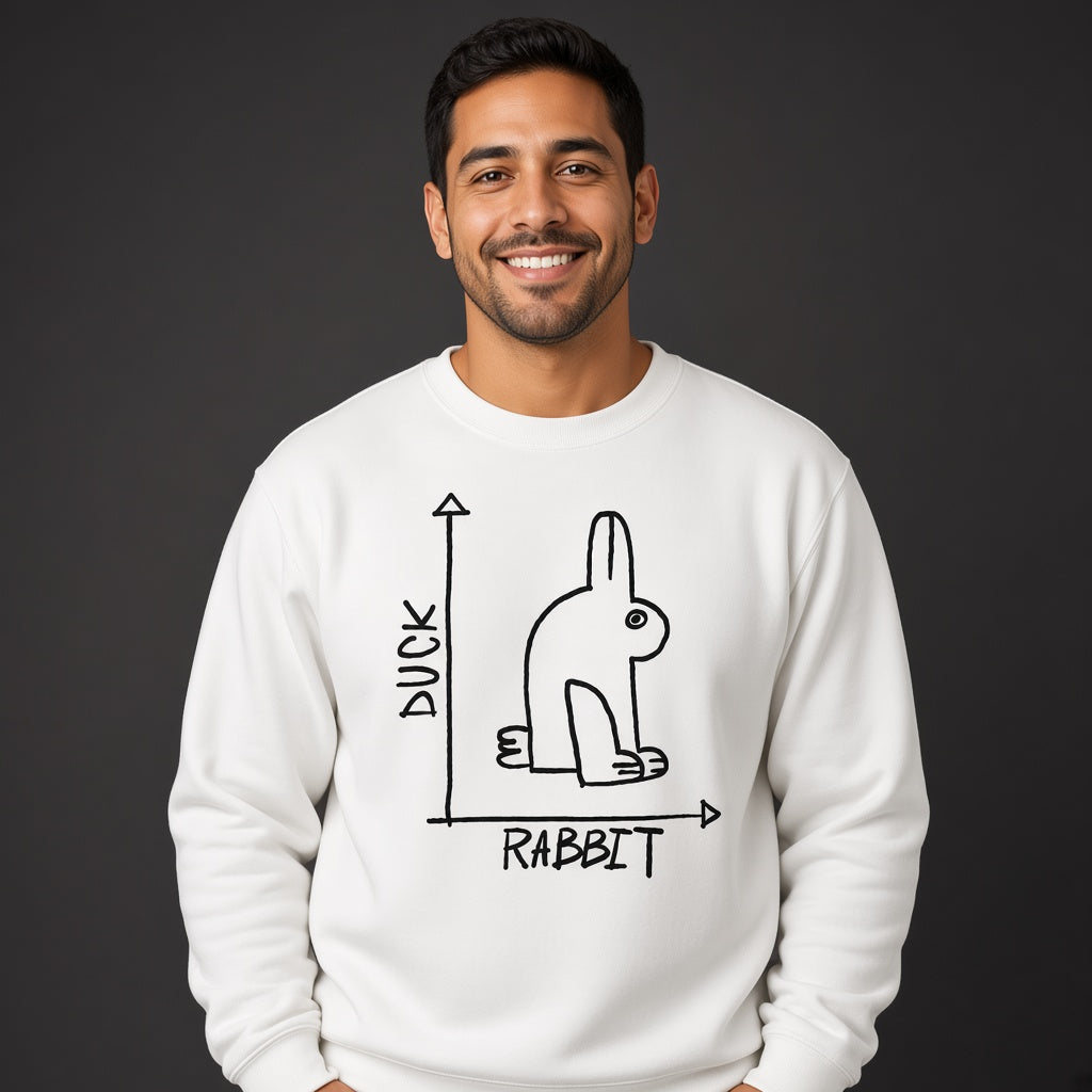 Funny Duck Rabbit Optical Illusion Graph Sweatshirt