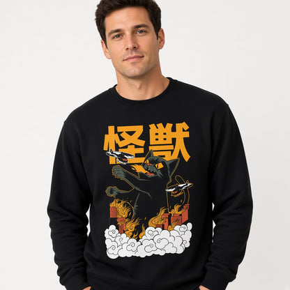 Kaiju Anime Cat Monster Sweatshirt, Funny Unisex sweatshirt