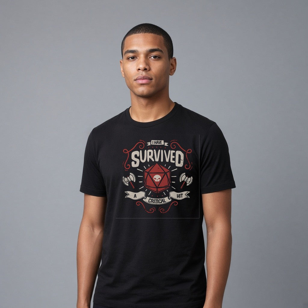 I Survived a Critical Hit T-Shirt for D&D