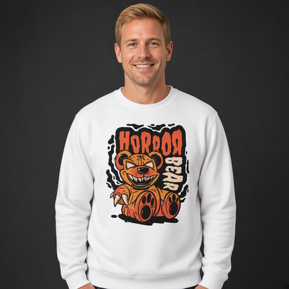 Horror bear sweatshirt, funny sweatshirt, graphic shirts, unisex tshirt, printed sweatshirt