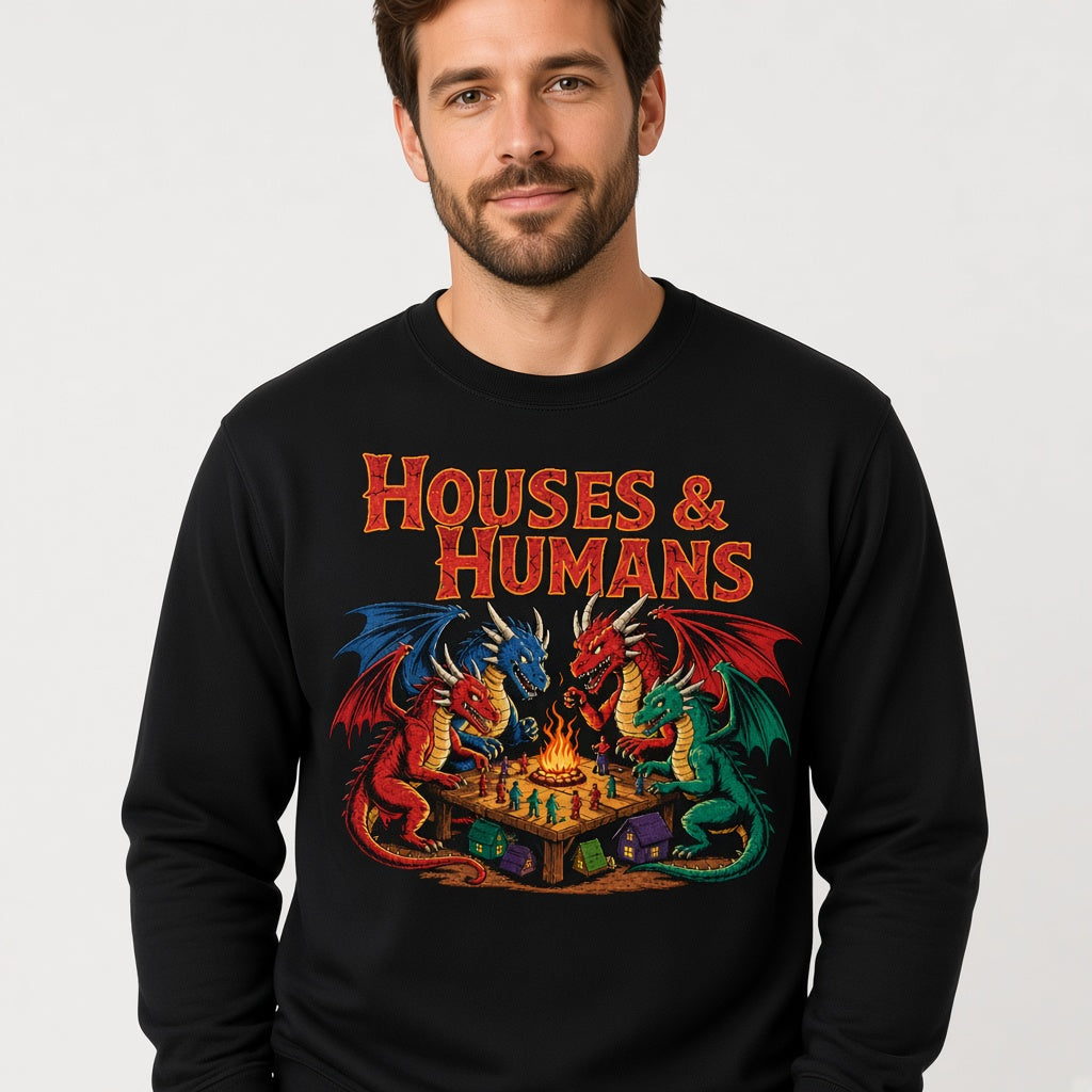 Houses and Humans D&D Gift Sweatshirt Dungeons and Dragons