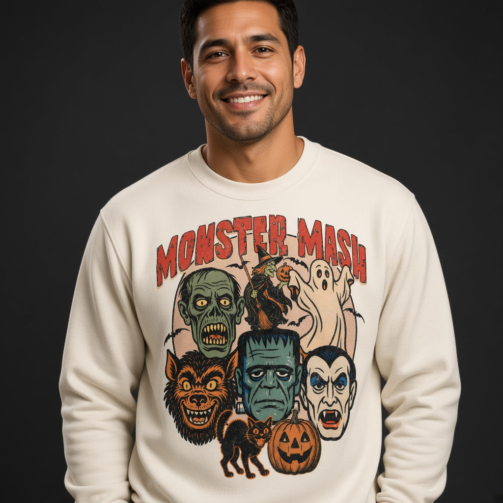 Monster Mash Retro Halloween Theme Sweatshirt