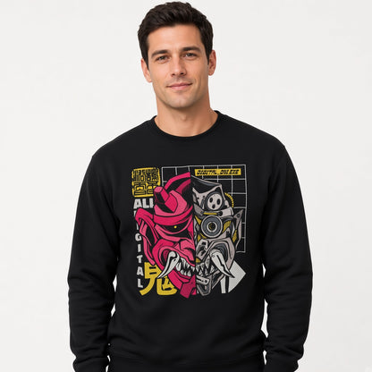 Japanese demon cyborg sweatshirt, funny sweatshirt, graphic shirts, Anime unisex tshirt