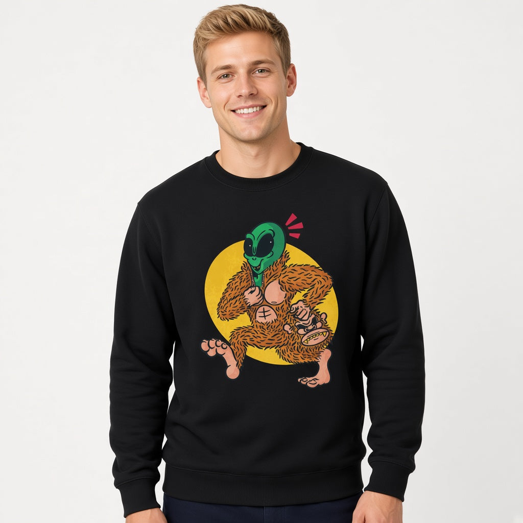 Bigfoot UFO sweatshirt, funny sweatshirt, graphic shirts, unisex tshirt, printed sweatshirt