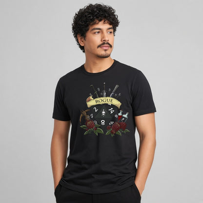 Rogue Dice Crest T-Shirt for D&D Players