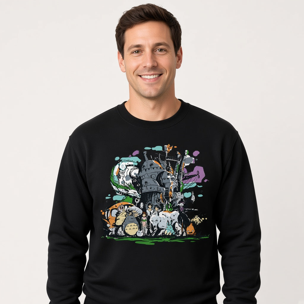 Forest Spirits Castle Collage Sweatshirt