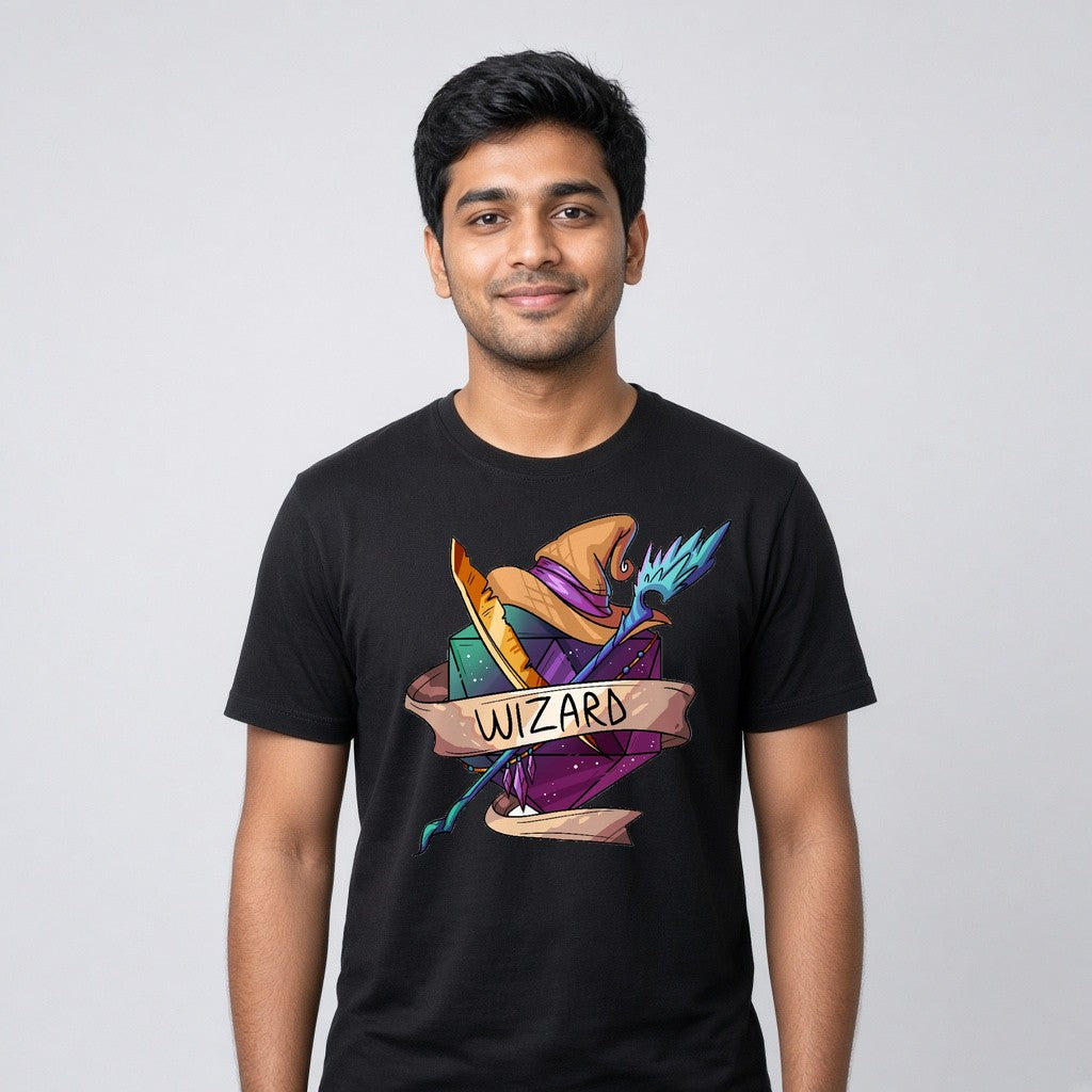 Wizard Hat and Wand T-Shirt for D&D Players