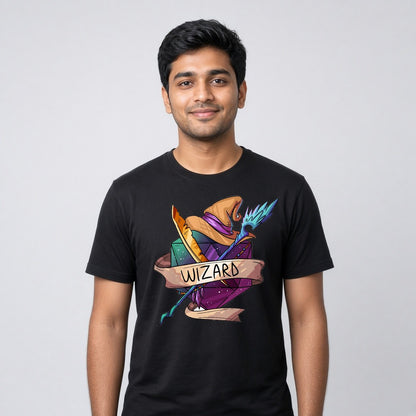 Wizard Hat and Wand T-Shirt for D&D Players