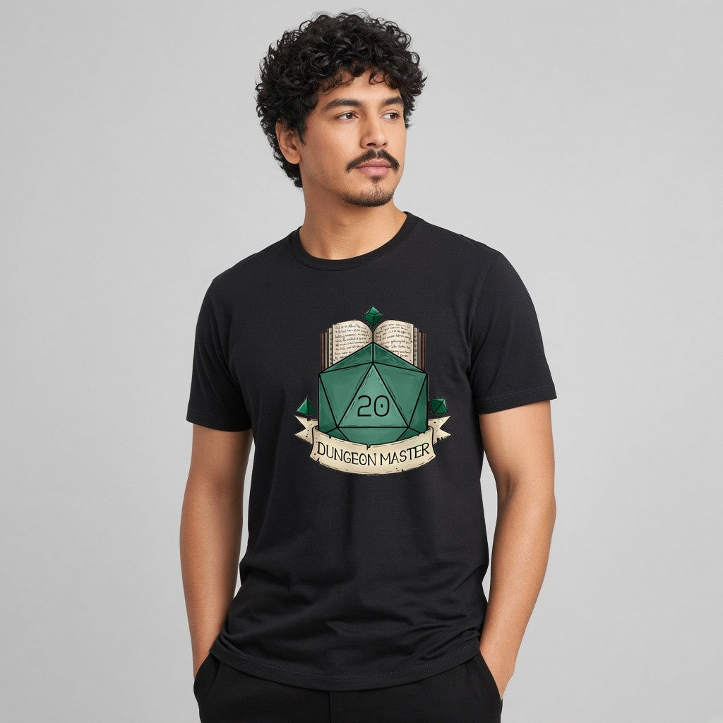 Dungeon Master Book and D20 T-Shirt
