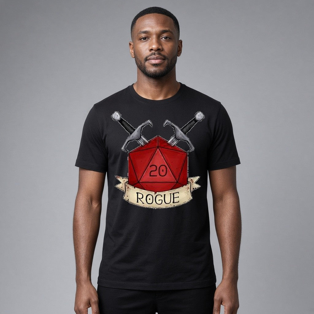 Rogue Class Dice T-Shirt for D&D Players