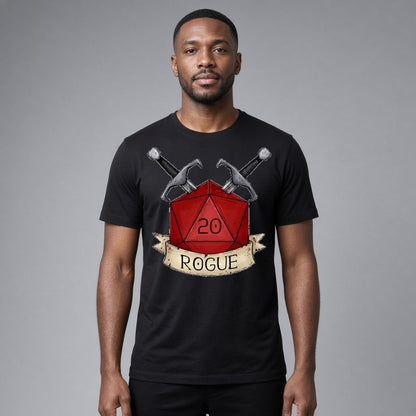 Rogue Class Dice T-Shirt for D&D Players