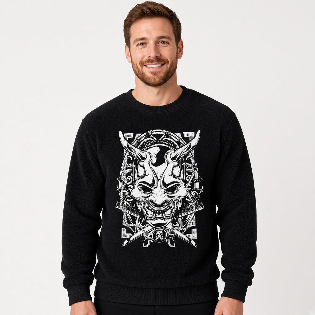 Anime white samurai mask sweatshirt, manga tshirt, anime clothing