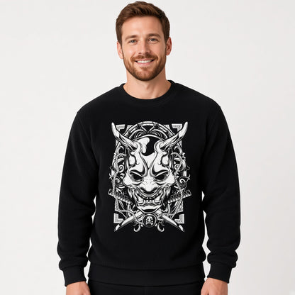 Anime white samurai mask sweatshirt, manga tshirt, anime clothing