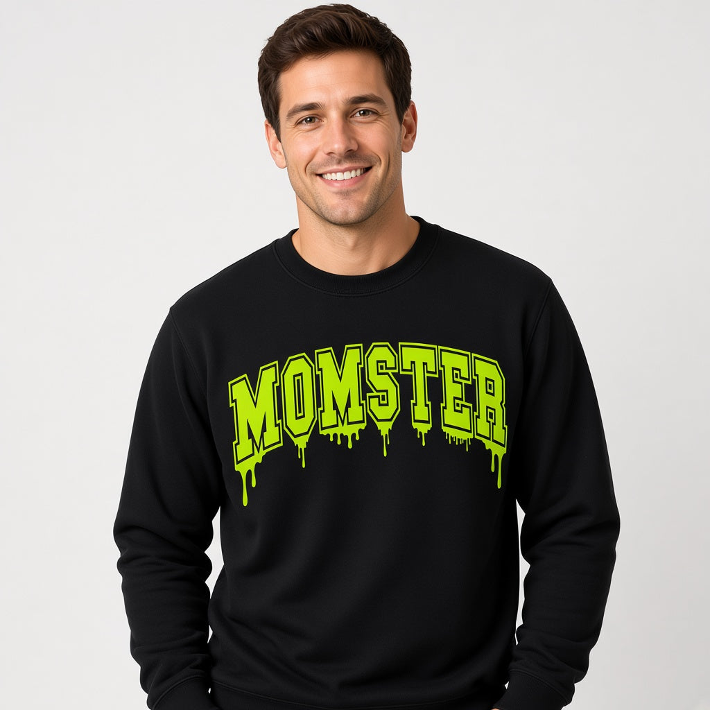 Neon Momster Scary Graphic Print Halloween Funny Sweatshirt