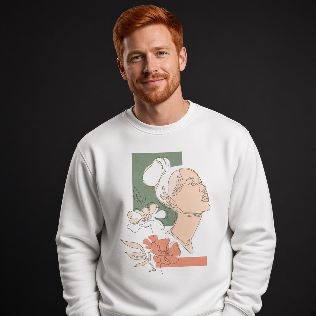 Girl's face sweatshirt, funny sweatshirt, graphic shirts, unisex tshirt, printed sweatshirt