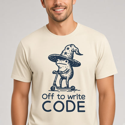 Funny Frog T-Shirt for Programmers, Off to Write Code
