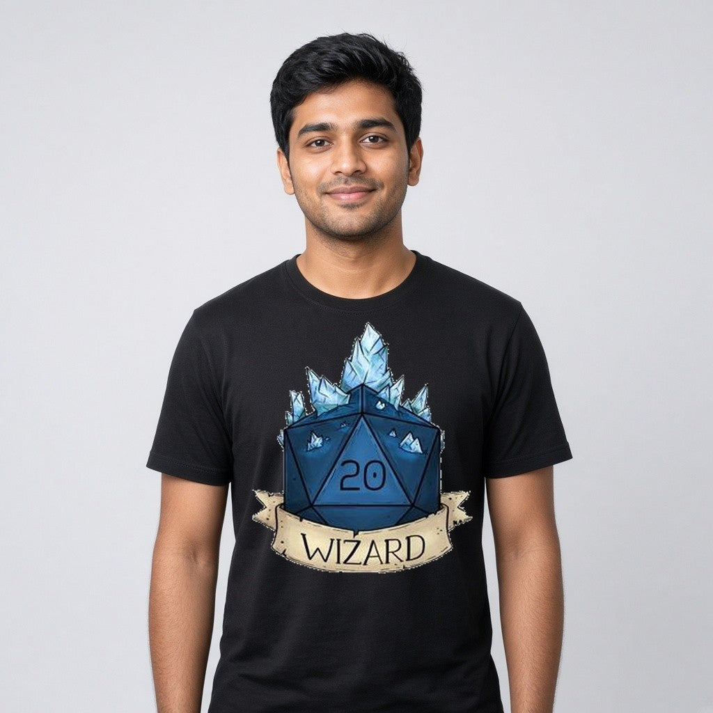 Wizard Class Dice T-Shirt for D&D Players