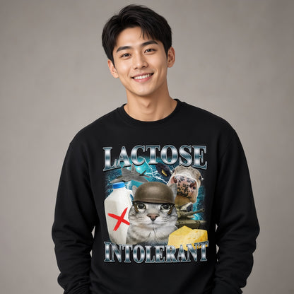 Lactose Intolerant Funny Cat Graphic Sweatshirt
