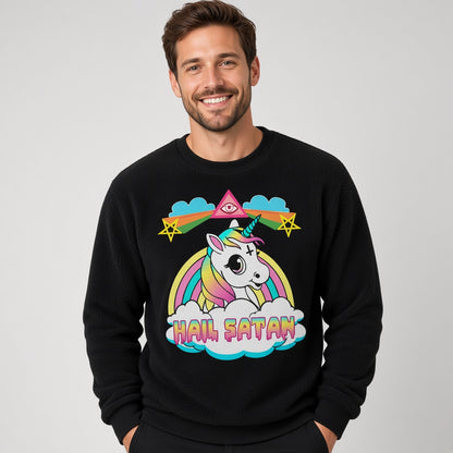 Hail Satan Rainbow Unicorn Sweatshirt