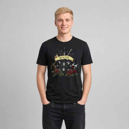 Rogue Dice Crest T-Shirt for D&D Players