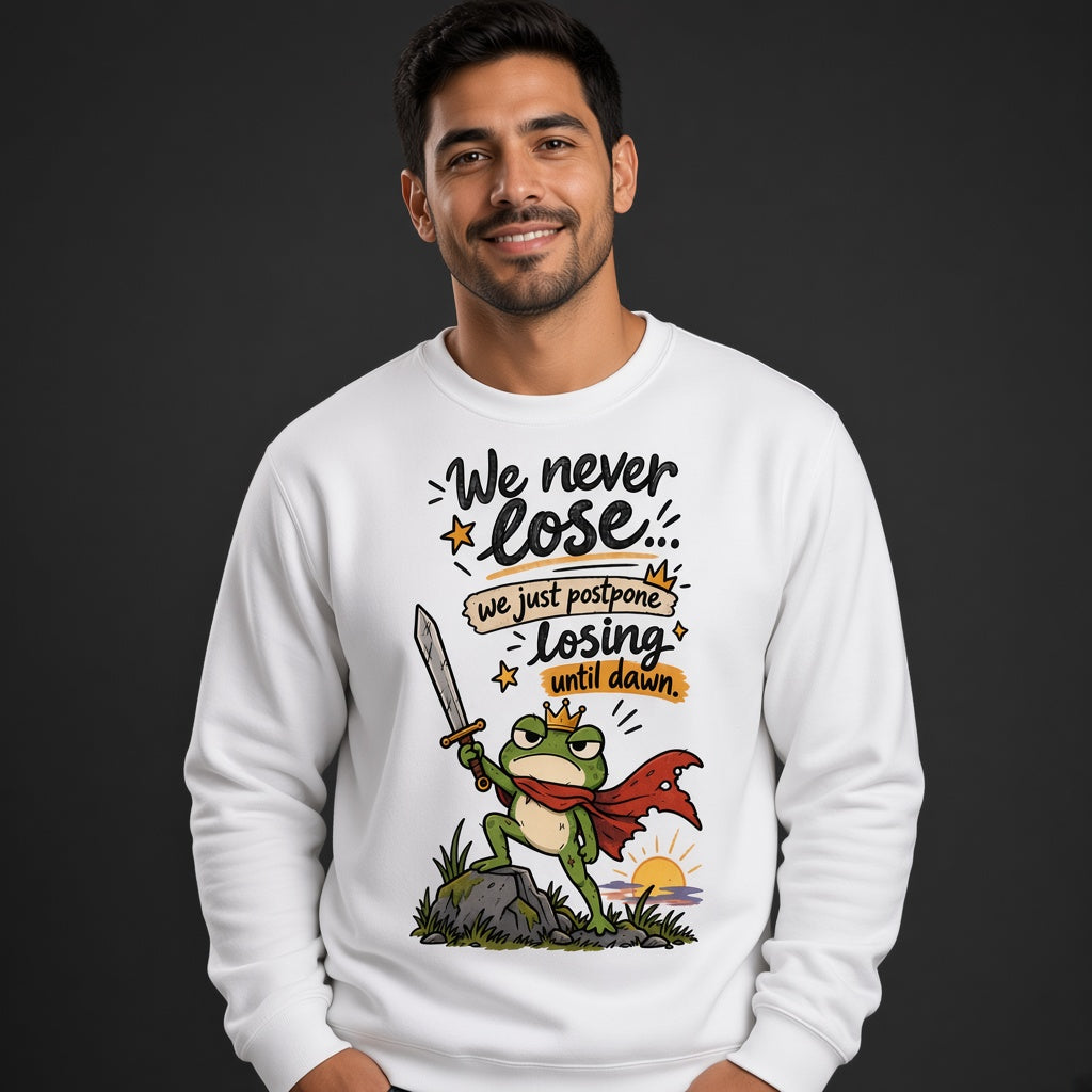 We Never Lose Until Dawn Funny Frog Sweatshirt