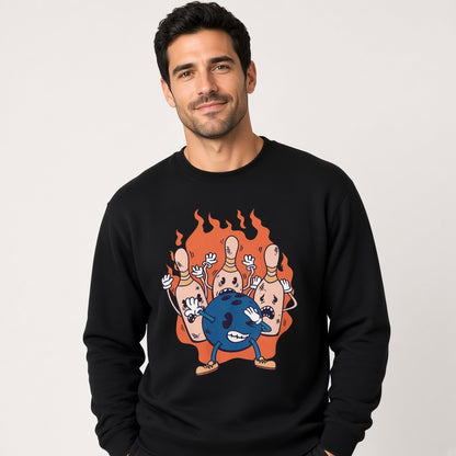 Bowling ball and pins dabbing sweatshirt, funny graphic tshirts, unisex tshirt, printed sweatshirt