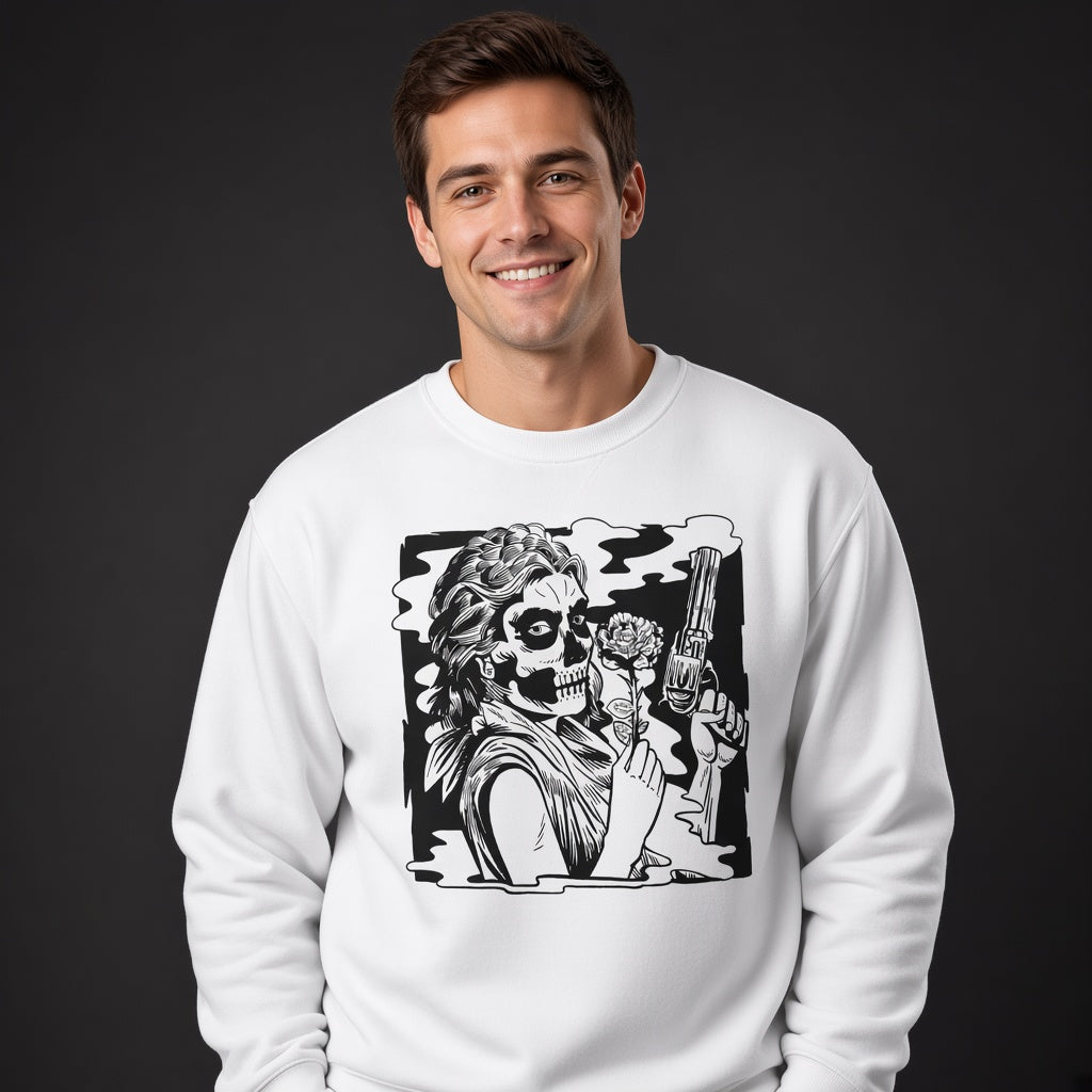 Girl with a gun sweatshirt, funny sweatshirt, graphic shirts, unisex tshirt, printed sweatshirt