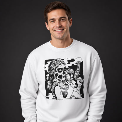Girl with a gun sweatshirt, funny sweatshirt, graphic shirts, unisex tshirt, printed sweatshirt